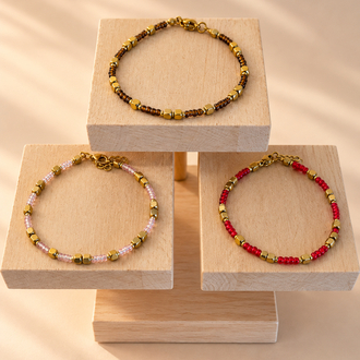 Poppy Trio – Küp Boncuk Bileklik Seti