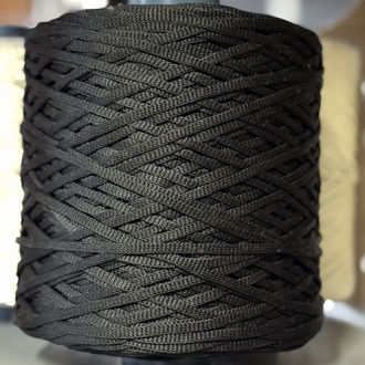 5MM SİYAH POLYESTER RİBON MAKROME İPİ (1KG)