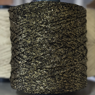 5MM SİYAH GOLD POLYESTER RİBON MAKROME İPİ (1KG)