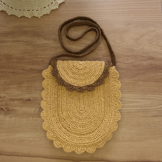 Tarçınlı Kahve Omuz Çantası (Kağıt İp)