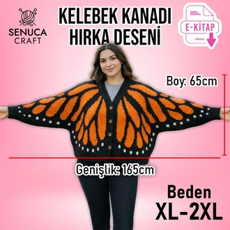 Kelebek Hırka Desen Şeması XL-2XL Beden (Dijital PDF)