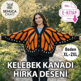 Kelebek Hırka Desen Şeması XL-2XL Beden (Dijital PDF)