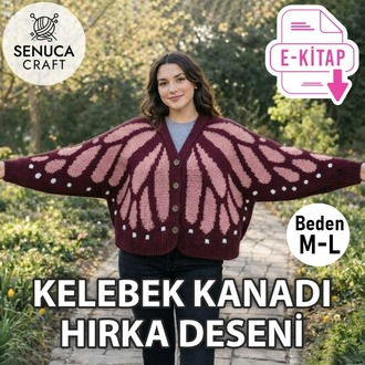 Kelebek Hırka Desen Şeması M-L Beden (Dijital PDF)