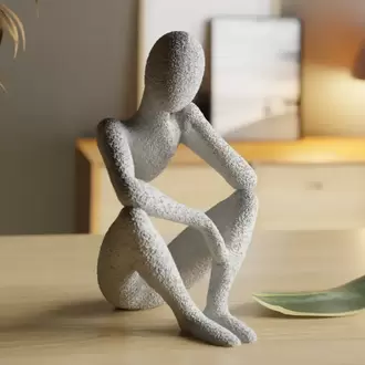 Düşünen İnsan Figürlü Minimalist Dekoratif Heykel | 3D Baskı