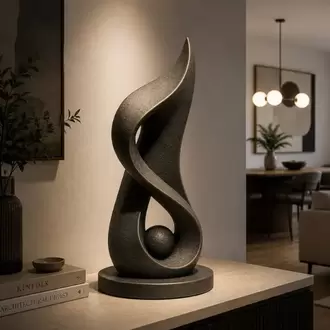 Spiral Formlu Küre 3D Dekoratif Heykel | Salon ve Ofis İçin Şık Dekor