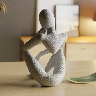 Düşünen İnsan Figürlü Minimalist Dekoratif Heykel | 3D Baskı