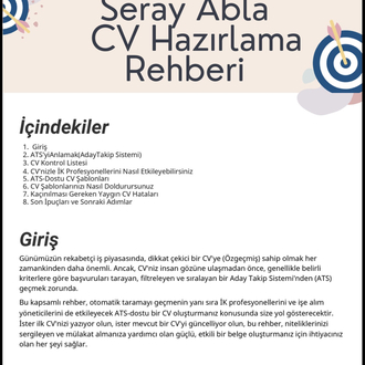 CV Hazırlama Rehberi (PDF) - Yeni Başlayanlar İçin