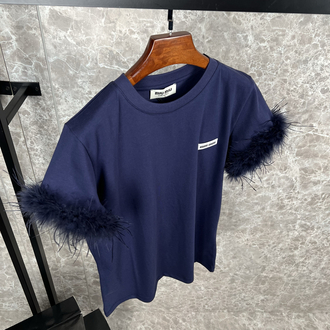 MiuMiu Premium Kadın T-shirt (lacivert)