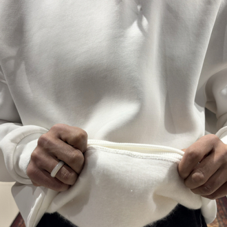 Oversize Basic Hoodie Beyaz