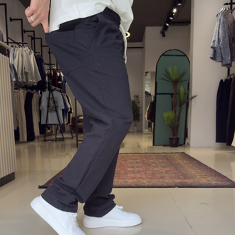 Baggy Keten Pantolon Siyah