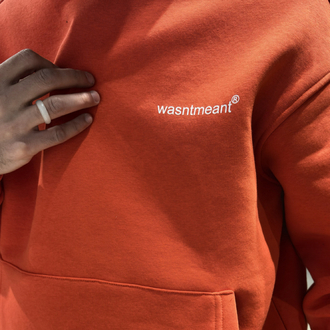 Oversize Ön Ve Arka Baskı Detaylı Hoodie Turuncu