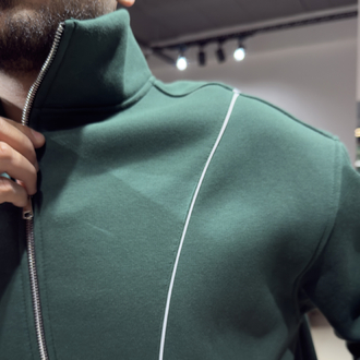 Oversize Biyeli Eşofman Takımı Yeşil