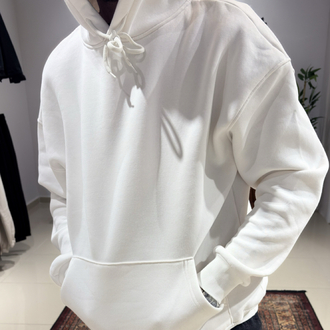 Oversize Basic Hoodie Beyaz