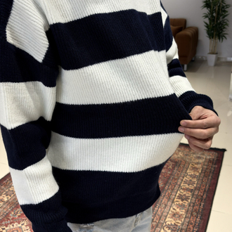 Oversize Triko Örgü Kazak Lacivert