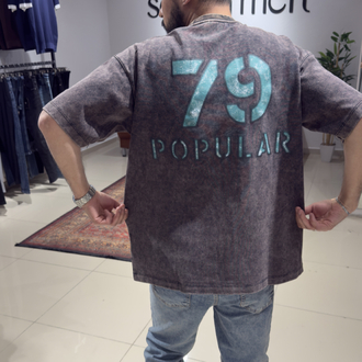 Oversize İnterlok Kumaş Baskılı Tişört 