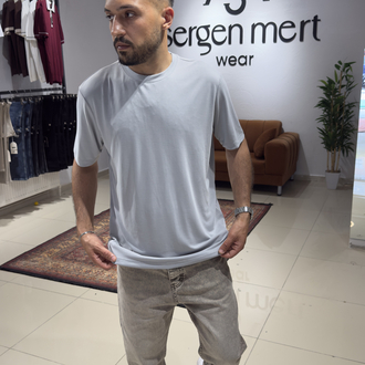 Regular Fit Modal Kumaş Tişört Gri