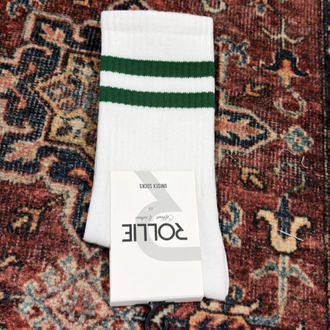 Yeşil Şeritli Unisex Standart Çorap
