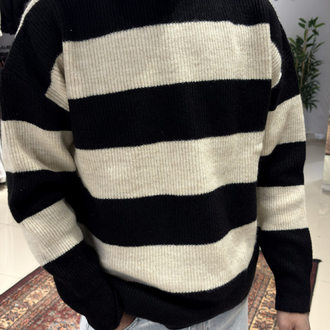 Oversize Triko Örgü Kazak Siyah