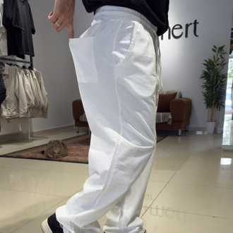 Baggy Keten Pantolon Ekru 