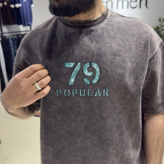 Oversize İnterlok Kumaş Baskılı Tişört 
