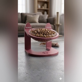 İsme Özel 3D Baskı Kulaklı Mama Kabı Standı | Evinizin Neşesine Özel