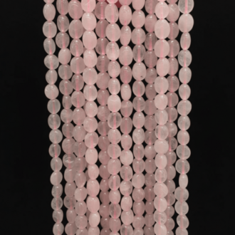 Amorf Doğal Pembe Kuvars Taşı Dizi – 35 cm Doğal Taş