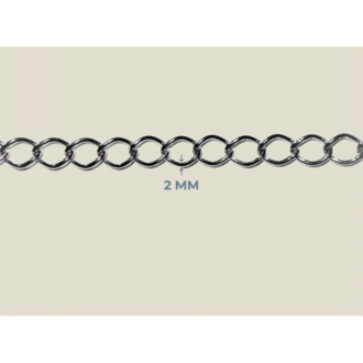 2 mm Kelepçe Zincir Metal Renk – 10 Metre