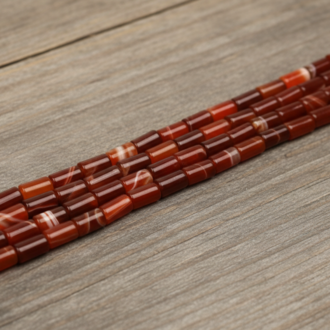 Akik Doğaltaş – 8x15 mm Silindir Kesim Dizi Taş | Denge ve Şıklık
