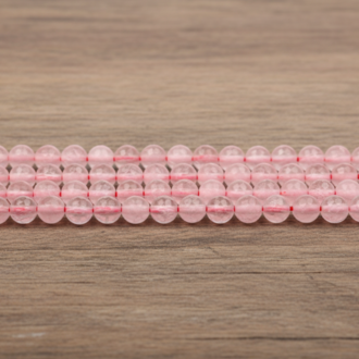 Doğal pembe kuvars taşı 8 mm faset kesim dizi taş