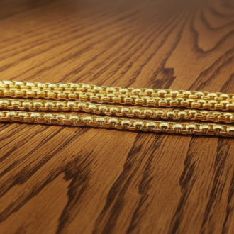Altın Kaplama 4 mm Küp Zincir | Metre Satış | Takı Yapım Malzemesi