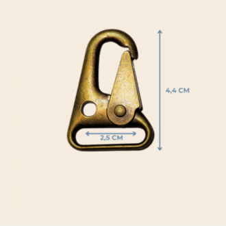 2,5 cm G3 Tüfek Kancası – Antik Sarı Metal Karabina 10 Adet
