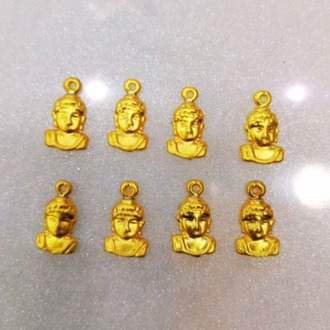 Altın Kaplama Budha (Buda) Figürlü Küpe ve Kolye Ucu Aparatı (1 Adet)