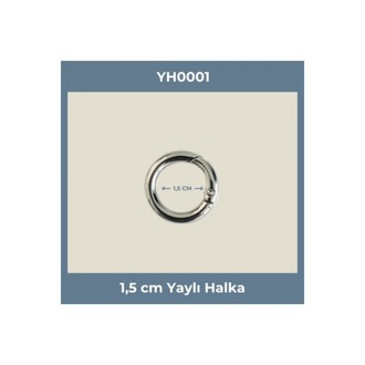 1,5 cm (15 mm) Nikel Kaplama Yaylı Halka - Çanta ve Takı Aparatı