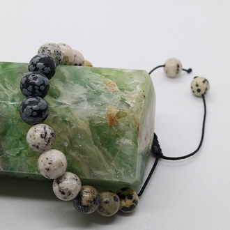 Obsidyen Jasper taşlı bileklik