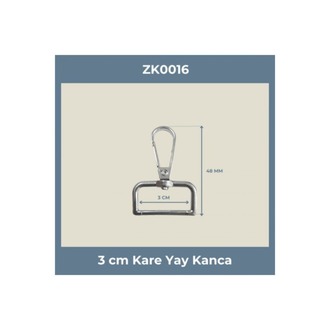 3 cm Kare Yay Kanca Nikel – Metal Çanta Askı ve Anahtarlık Aparatı 50 Adet
