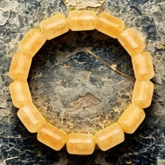 A Kalite Kalsit Taşı Doğal Taş Bileklik - 10 x 14 mm Silindir Kesim