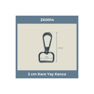 2 cm Kare Yay Kanca – Nikel Metal Anahtarlık ve Çanta Askı Aparatı 50 Adet
