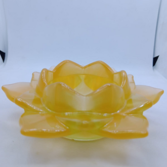 Lotus Model Epoksi Mum Altlığı – El Yapımı Dekoratif Lotus Mumluk
