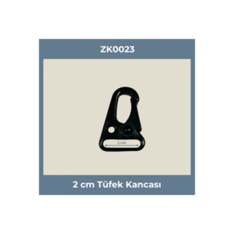 2 cm Siyah Boyalı Metal Tüfek Kancası – Profesyonel Tip Karabina 50 ADET