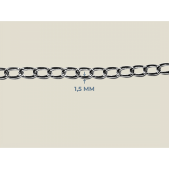 1,5 mm Kıvrık Zincir Metal Renk (10 Metre)