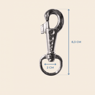 2 cm Büyük Oval Tasma Kancası 8,3 cm Metal Renk (4 Adet)