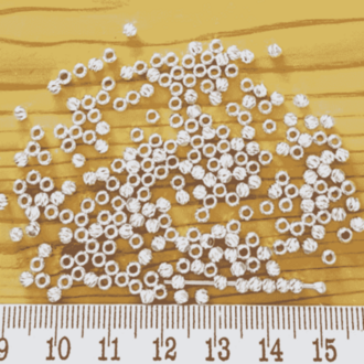 925 Ayar Gümüş Lazerli Mini Top Boncuk 3 mm 10 adet