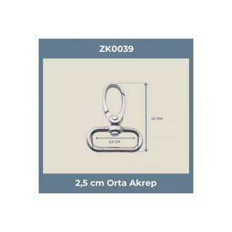 2,5 CM Orta Akrep Kanca Nikel – Metal Anahtarlık ve Çanta Askı Aparatı (50 Adet)