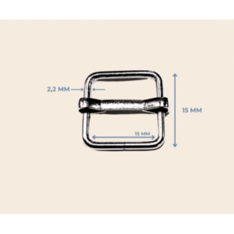15 mm * 15 mm * 2,2 mm ayar tokası sürgü metal renk