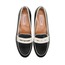 Siyah Beyaz Deri Loafer 