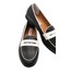 Siyah Beyaz Deri Loafer 