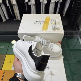 Alexander McQueen White Sneaker with Black Heel