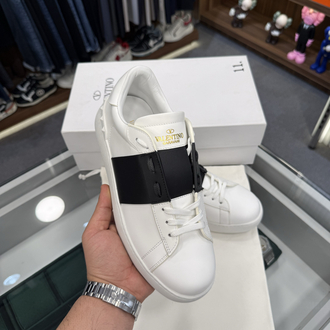 Valentino Open White Sneaker with Black Strap