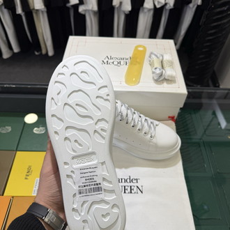 Alexander McQueen White Sneaker with Black Heel