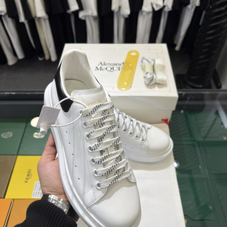 Alexander McQueen White Sneaker with Black Heel